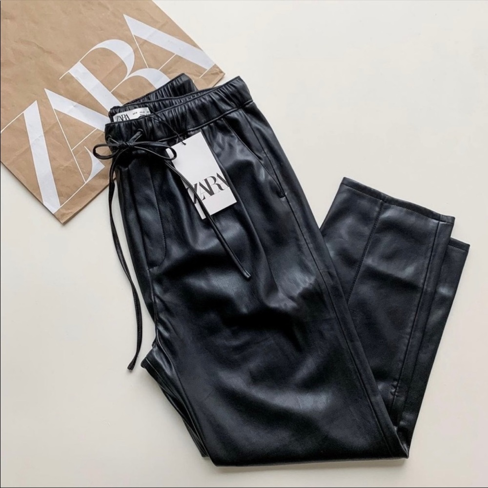 NEW ZARA FAUX LEATHER PANTS